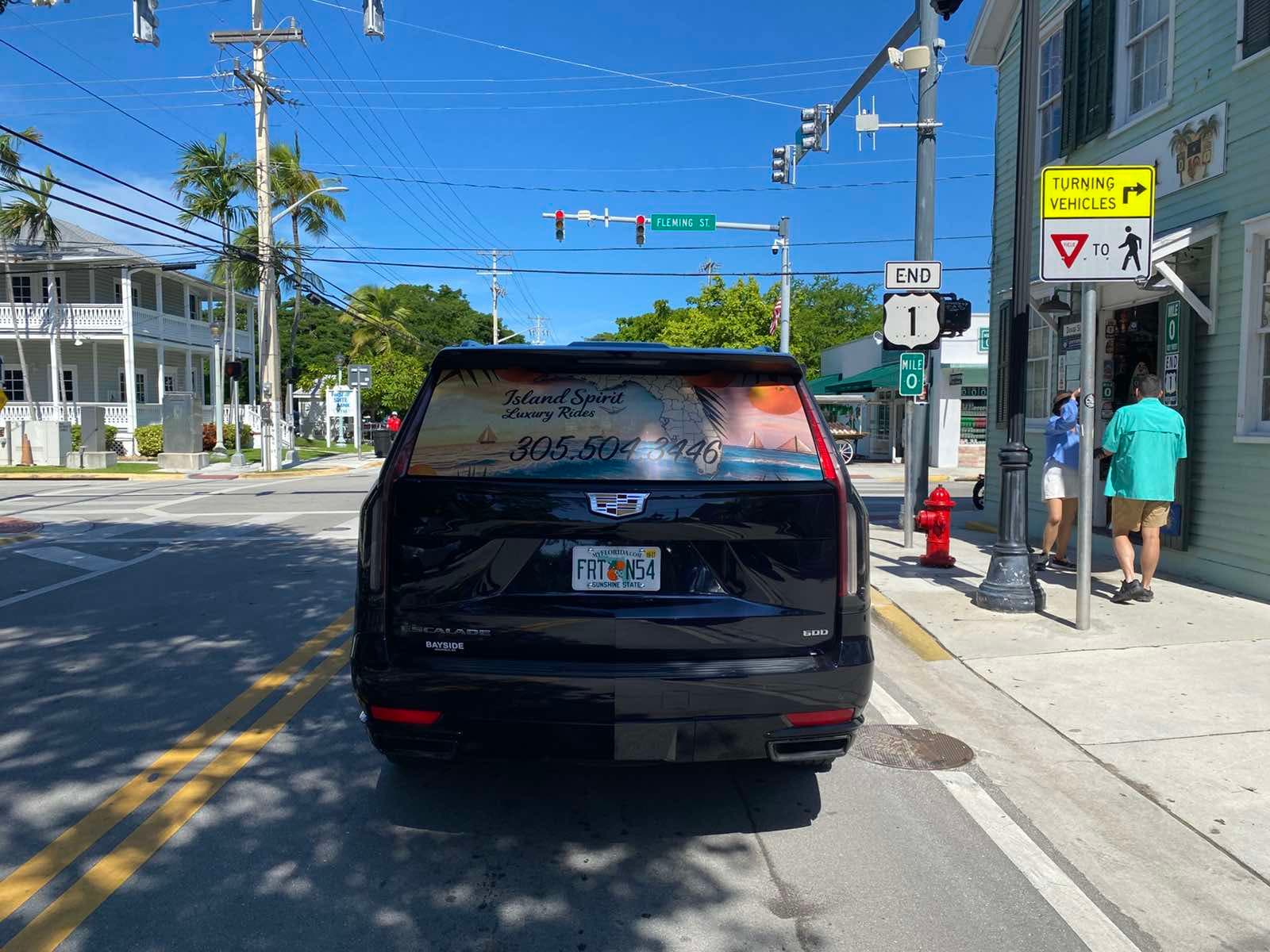 Island Spirit Cadillac Escalade in downtown Key West